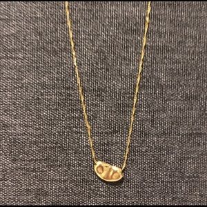 14KT gold bean necklace and pineapple charm